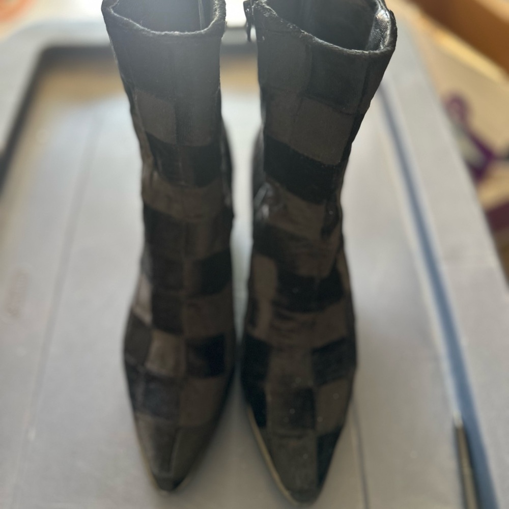 Miista Black Velvet Ankle Booties